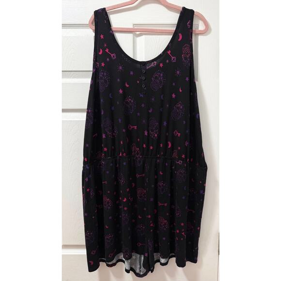 Torrid 4 (4X 26) Skull & Star Super Soft Henley Sleep Pajama Lounge Romper New - Picture 2 of 4